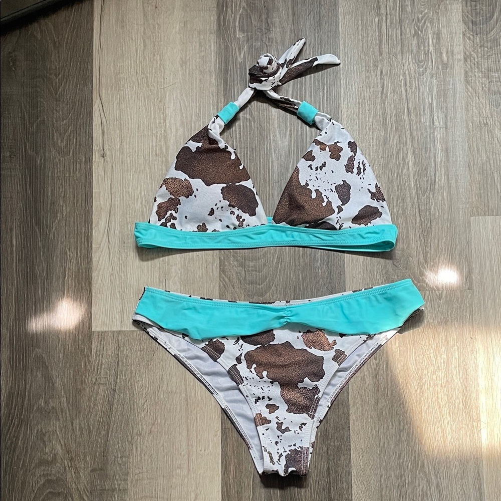 Cow Print Bikini Set Size XL
